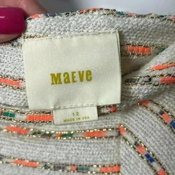 Anthropologie Maeve Lucaya Swing Multi-Colored Tweed Skirt Size 12 - Picture 3 of 9